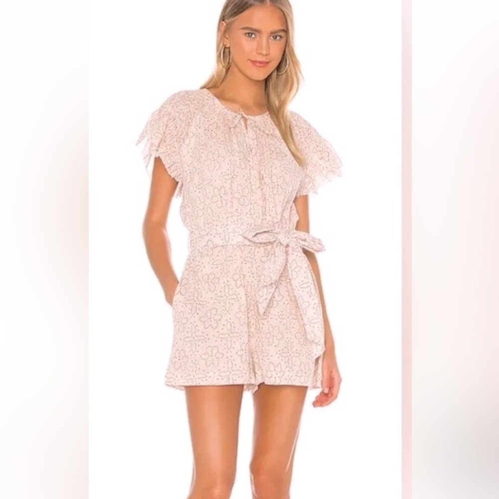 CLEOBELLA Sage Light Pink Eyelet Romper (120)